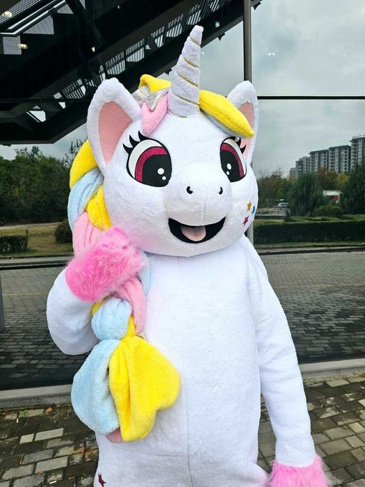Costum Mascota Unicorn Magic Alb pentru Evenimente