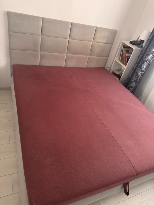 Pat tapitat cu saltea tapitata rabatabila