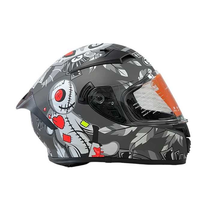 Cască de motocicletă cu ochelari de soare integrați – mărimi S/M/L/XL