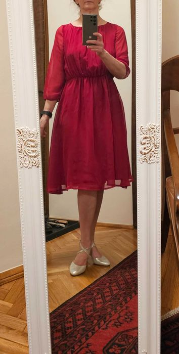 Rochie eleganta dama culoare burgund