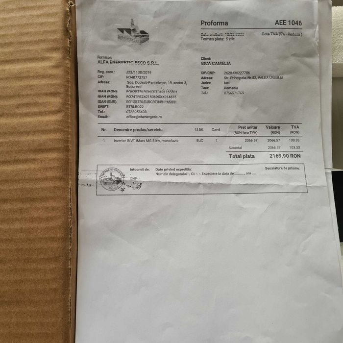 Invertor INVT iMARS 3KW Monofazat ONGRID MG3KTL Prosumator