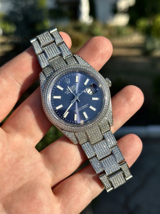 rolex datejust pave blue dial 41,mm