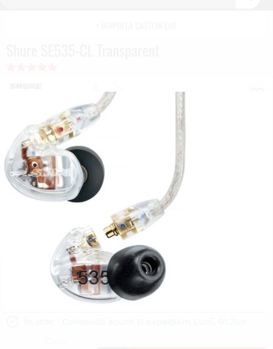 Casti profesionale In-Ear Shure SE535-CL-EFS