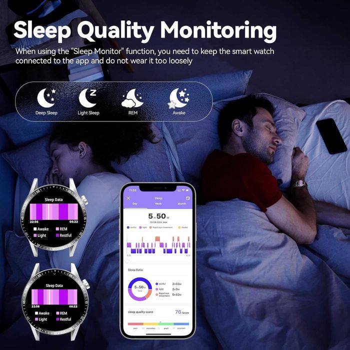 Ceas inteligent bărbați,răspuns/efect. apeluri, ceas fitness,sigilat