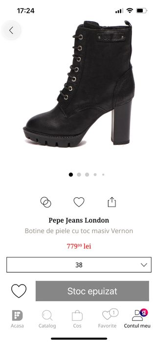 Botine din piele nr 38 Pepe Jeans London