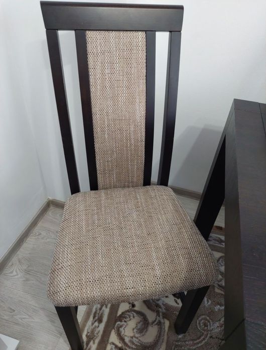 Masă sufragerie extensibilă cu set de 6 scaune