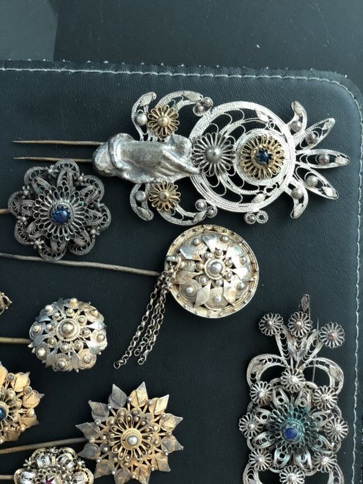 Сребърни накити с позлата-царски игли