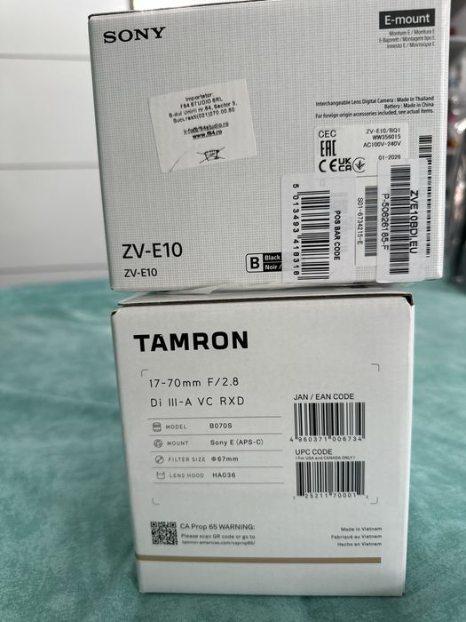 Aparat sony zv-e10+obiectiv tamron 17-70mm F2.8