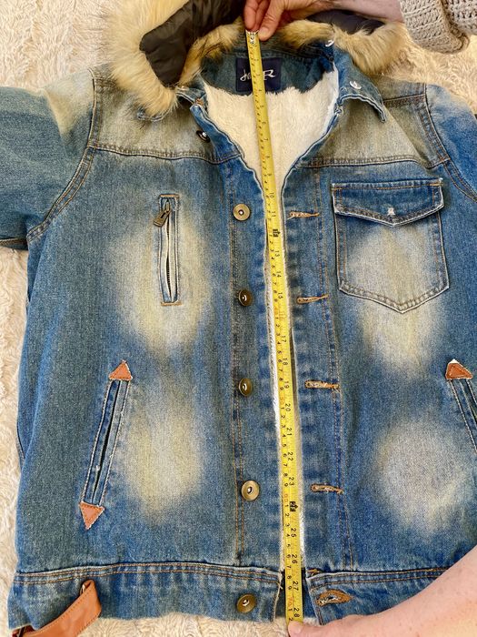 Мъжко дънково яке с пух