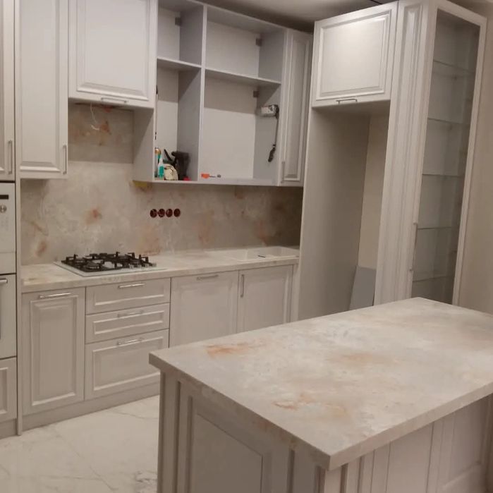 Кухонные Столешницы. Остров. Фартук Из Камня на заказ. Кварц. Мрамор