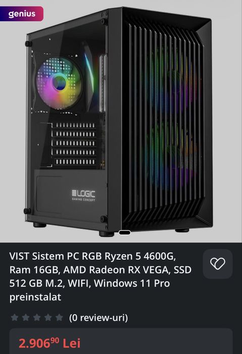 Vand PC Gaming utilizat putin