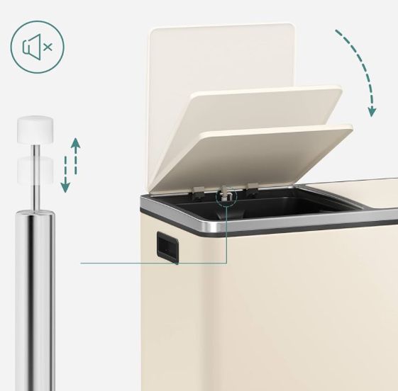 Двоен кош за боклук 60 литра