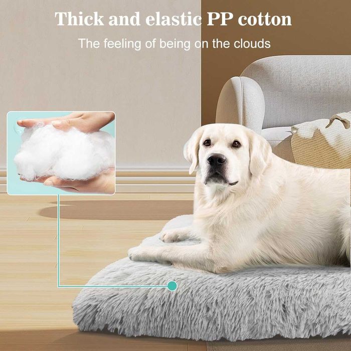 Пухкаво легло за кучета сиво 76х54х11 см