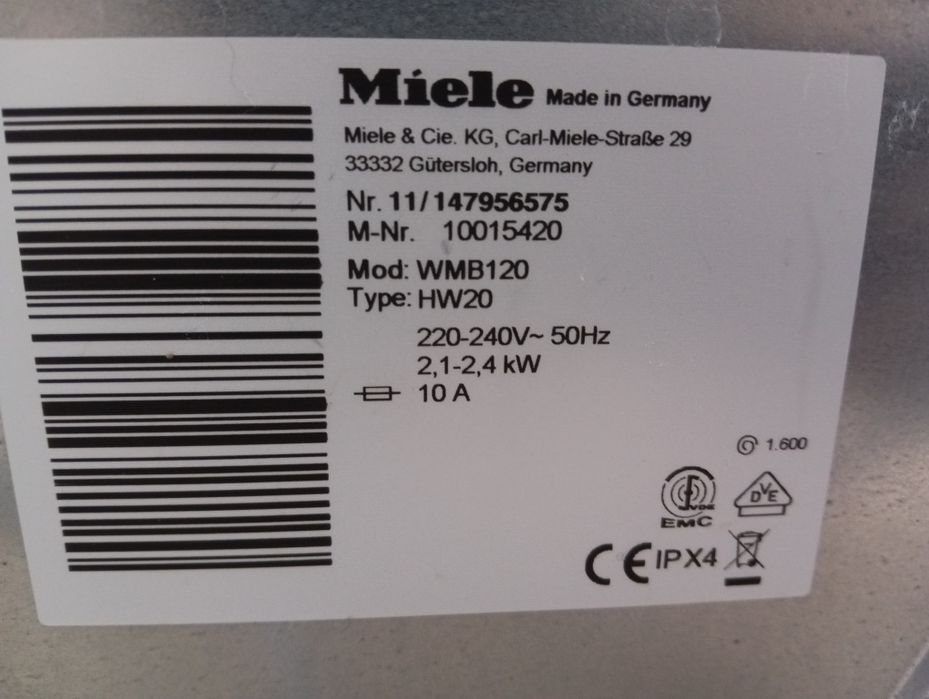 Пералня Миеле Miele W1 8кг А+++  Made in Germany  2 години гаранция!