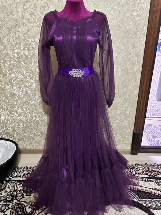 Платье вечерное цвет темно фиалетовый