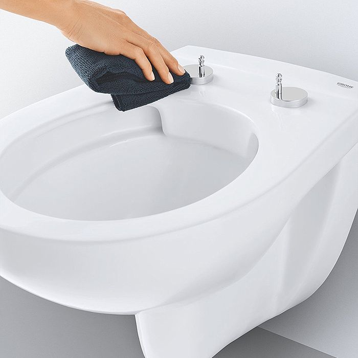 Нови тоалетна чиния Grohe Bau Ceramic Rimless и капак забавено падане