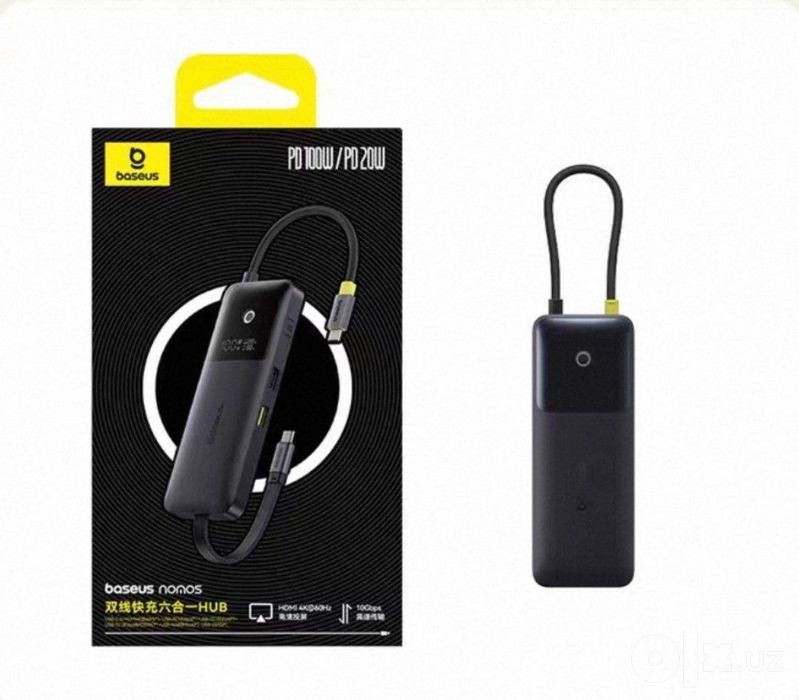 Baseus Hub Хаб Hdmi Usb 3.2 с цифровым дисплеем