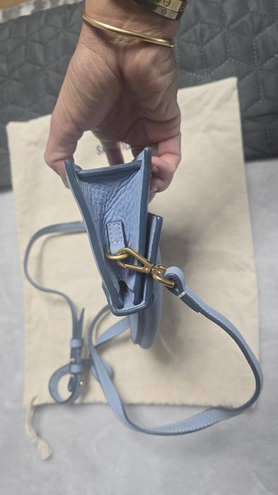 Geanta Jacquemus Chiquito Long,baby blue,suede,ca noua! 100% originala