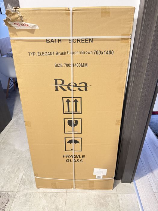 Paravan cadă sticlă Rea Elegant 70x140 cm copper/brown nou