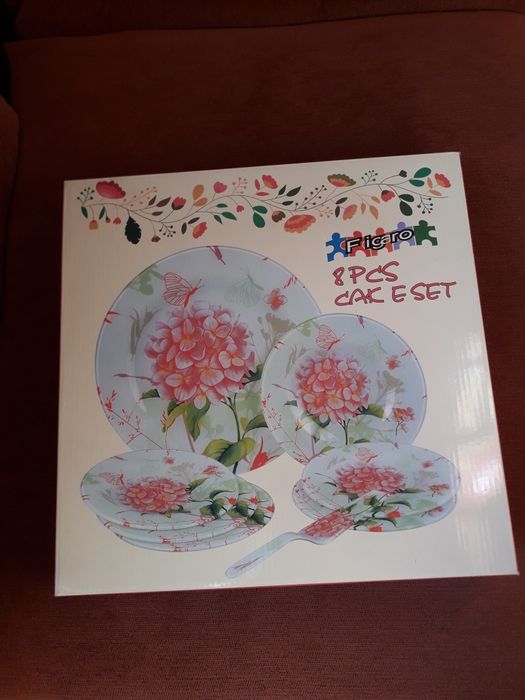 Стъклен сервиз за торта 8 части