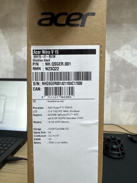 Ноутбук Aser nitro v15 в Астане