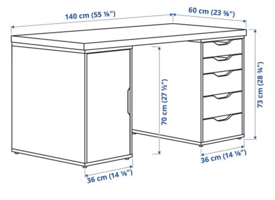 Бюро lagkapten/alex 140 см дължина
