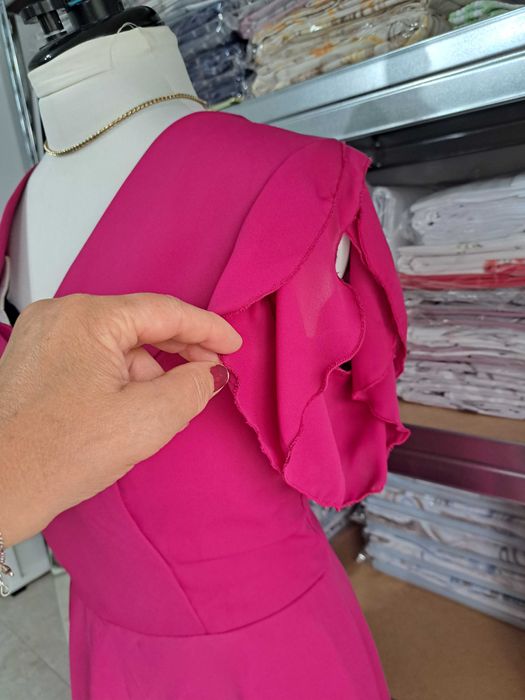 Rochie din voal fucsia