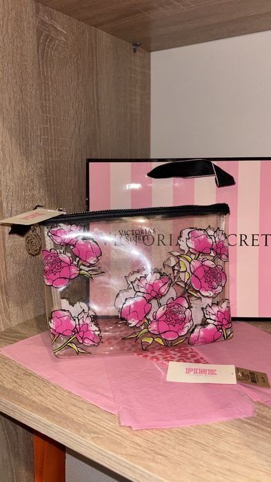 Geantă Victoria’s Secret flower collection transparentă