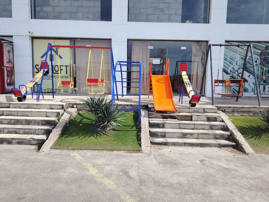 Новые детские качели-балансир (качалка) — дерево и металл