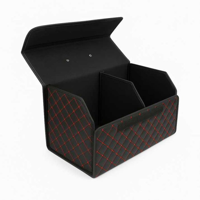 Черно с червено органайзер за багажник кутия за съхранение 55x30x30 см