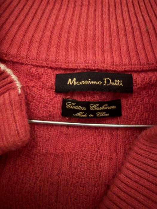 Оригинален мъжки плетен пуловер Massimo Dutti -100% памук и кашмир