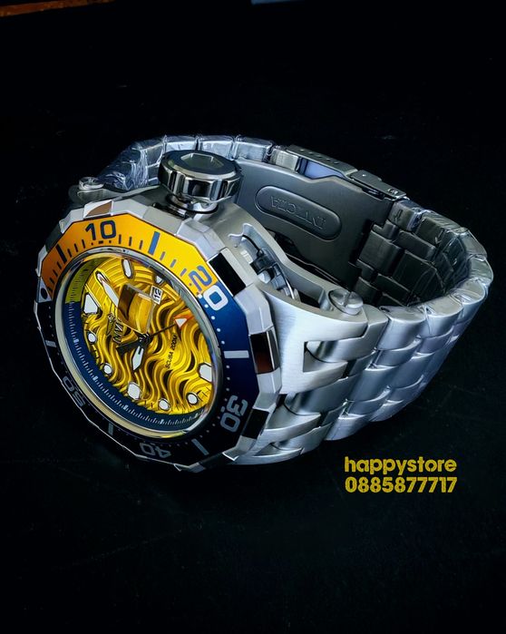 INVICTA Wave Yellow 52 mm, Инвикта нов ръчен часовник