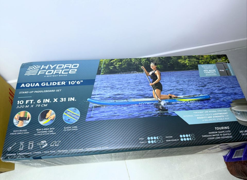 Set placa SUP Hydro-Force Aqua Glider, 3.20m x 79cm x 12cm, pompa inclusa, padela aluminiu 200cm