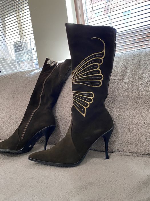 Дамски ботуши естествен велур- 41 номер,