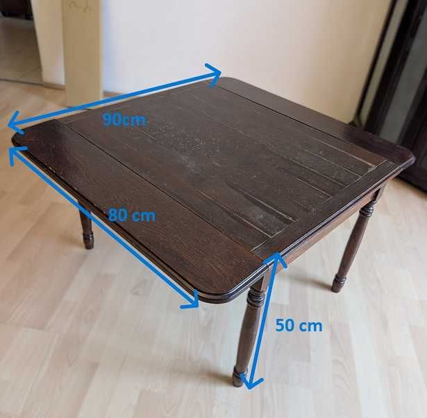 Masută din lemn extensibilă, stil clasic, compactă