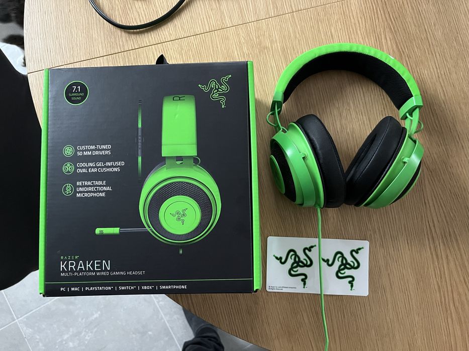 Гейминг слушалки Razer Kraken зелени