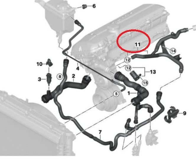Conducta radiator BMW Seria 5 E60/E61 2003-2010, 7 E65/E66 2003-2008, 3.0 R6, 2.5 R6, 2.2 R6, 3.0, Material: Plastic, OE 11537519710, Th-Series