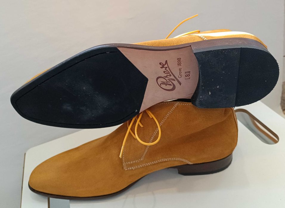 Ghete chukka 42 42.5 43 de lux GREVE NOI lucrate manual piele naturala