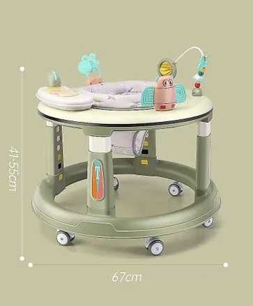 Premergator bebelusi Little Mom Activity Green cu sezut rotativ 360