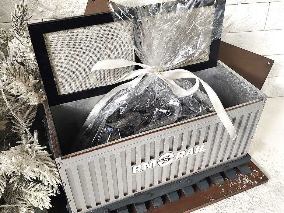 Подарочная коробка Железнодорожный Вагон, Брендирование, Логотип