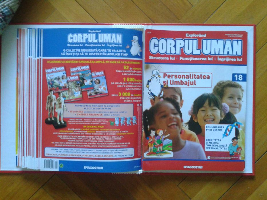 Dosar CORPUL UMAN colectia DeAgostini, numere 1-18, stare foarte buna