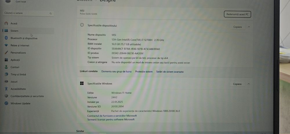 Laptop MSI Pulse GL66 12 Uek


GL66 12UEK


GL66 12UEK