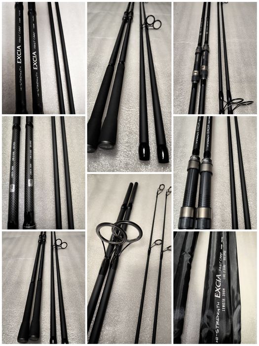 SET 2 Lansete FL EXCIA 3.90m 3.5lbs 2seg +  2 Mulinete Eastshark 10000