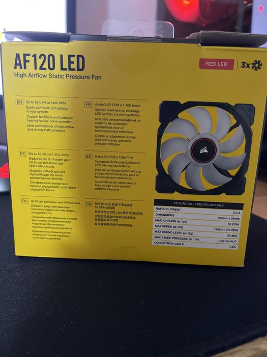 Fan Corsair AF120 LED Super Chilled 1400RPM 120mm x25