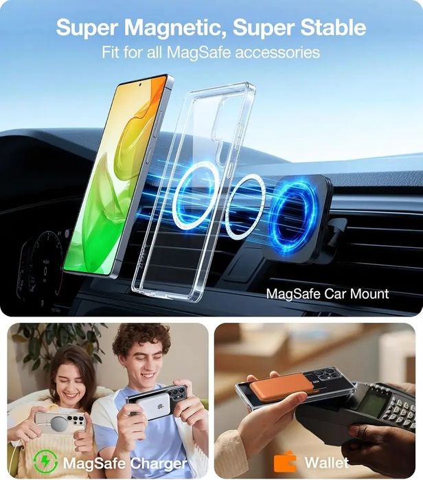 Samsung Galaxy S26 Ultra S26+ / Удароустойчив MagSafe силиконов кейс