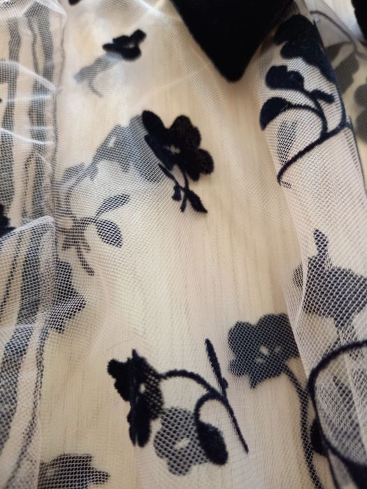 Стилна дамска тюлена риза , блуза на цветя кадифе