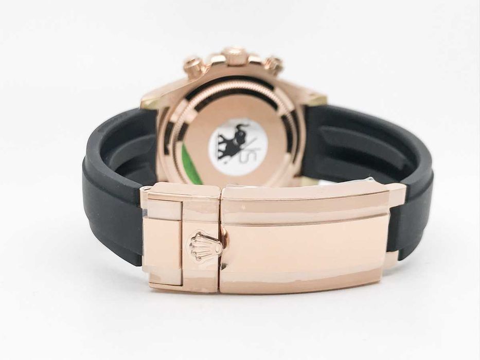 Rolex Daytona 126515 Rose Gold 40mm – Черен циферблат, керамичен безел, каучукова каишка – реални снимки