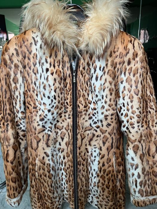 Кожено 3/4 палто заек