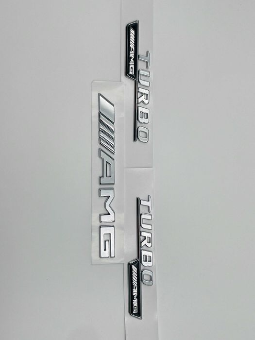 Set Embleme Compatibile Mercedes turbo AMG crom