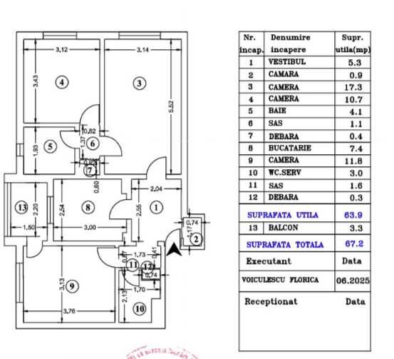 Chirie Apartament 3 camere Dristor Str. Laborator